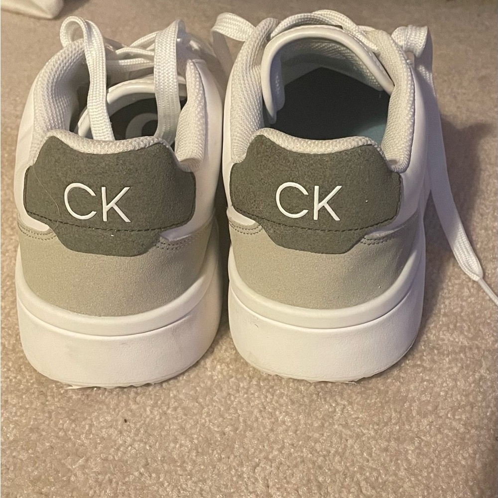 Calvin Klein White and Gray Sneakers Minimalist Design